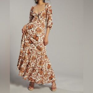 Anthropologie Tiered Floral Maxi Dress